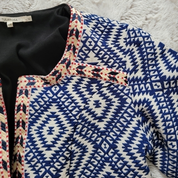 Tularosa Santa Fe Fringe Jacket in Diamondback Blue Cream Size XS - Picture 9 of 14